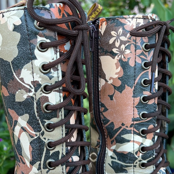 Dr. Martens Cerys Pointed Toe Floral 14 Eye Tall Boots - Picture 3 of 17